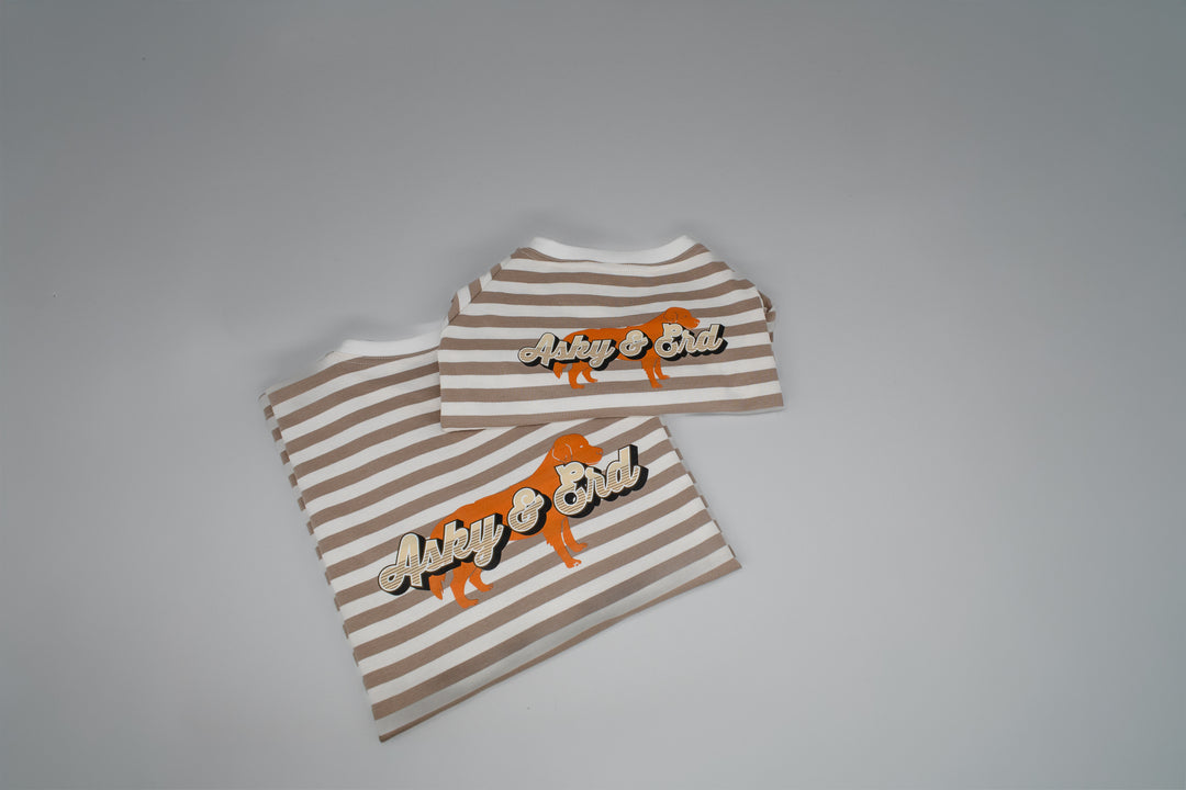 Heritage Stripe Tshirt | Oat Latte