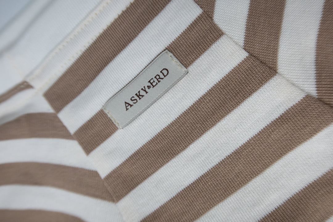 Heritage Stripe Tshirt | Oat Latte
