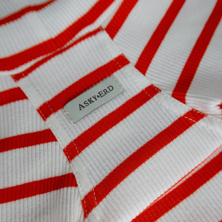 Turtleneck Tshirt | Tangerine Stripe