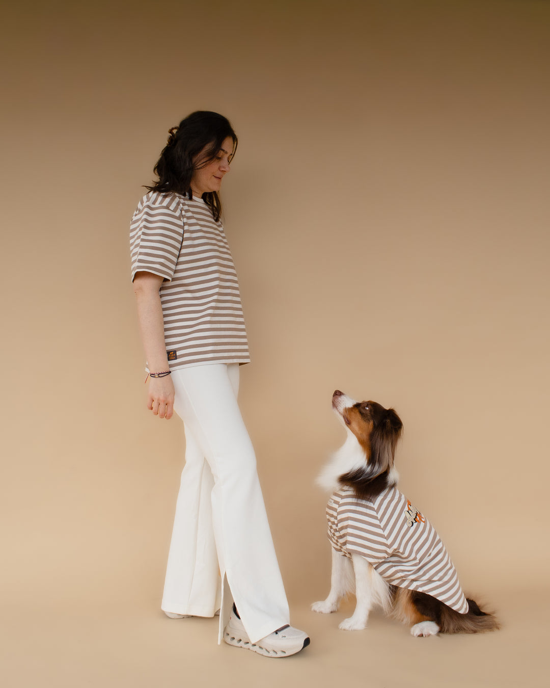 Heritage Stripe Tshirt | Oat Latte