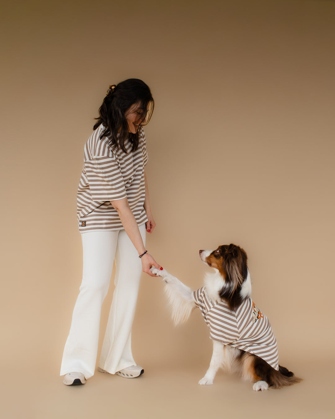 Heritage Stripe Tshirt | Oat Latte