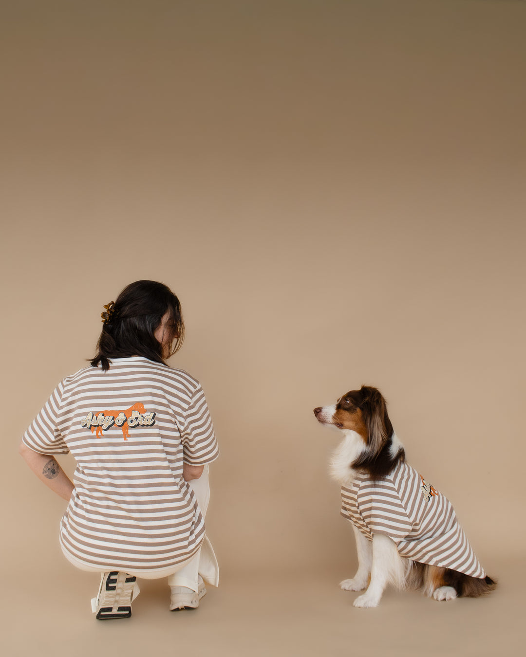 Heritage Stripe Tshirt | Oat Latte