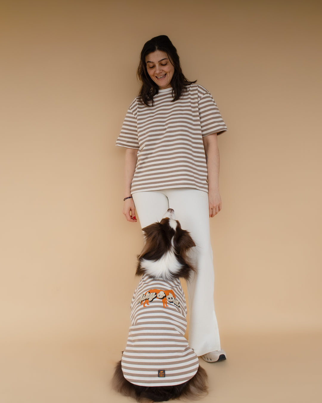 Heritage Stripe Tshirt | Oat Latte