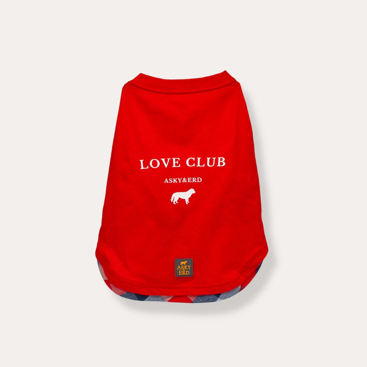 Love Club Tshirt | Crimson Check