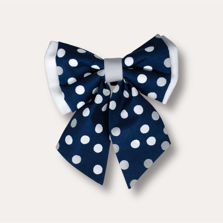| Ribbon Bow | Navy Polka