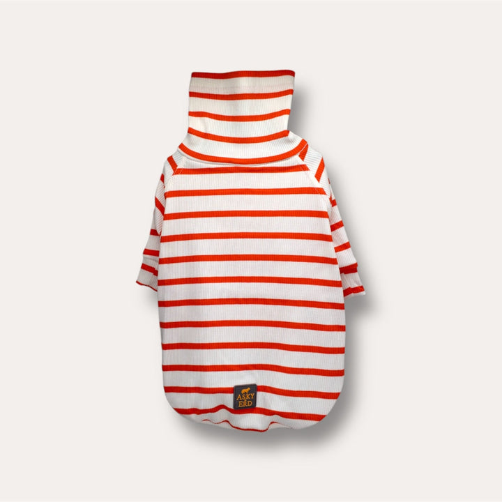 Turtleneck Tshirt | Tangerine Stripe