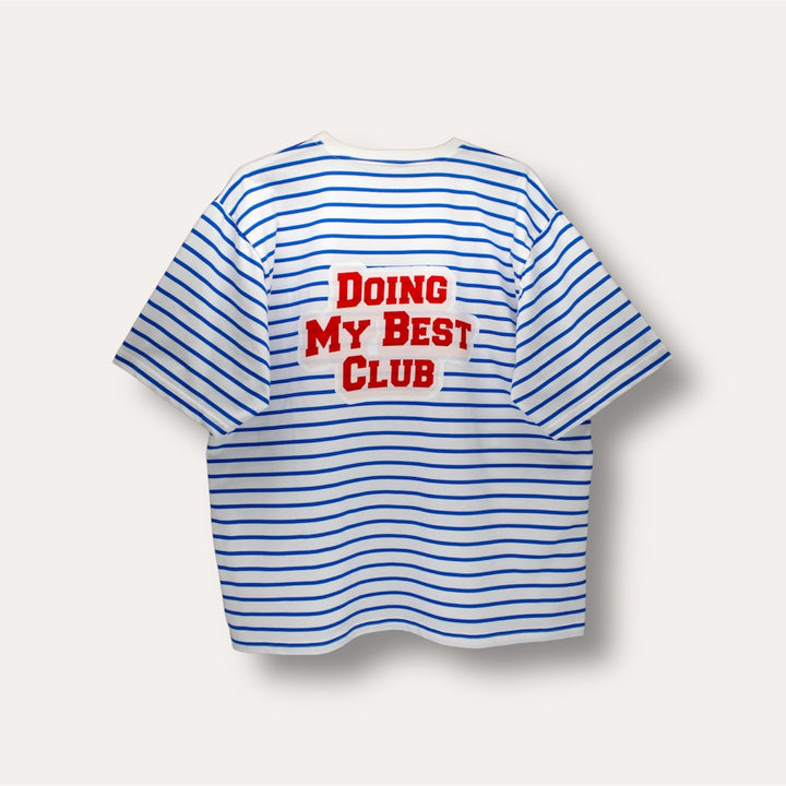 AskyxHuman | Doing My Best Club Stripe T-Shirt | Riviera Blue