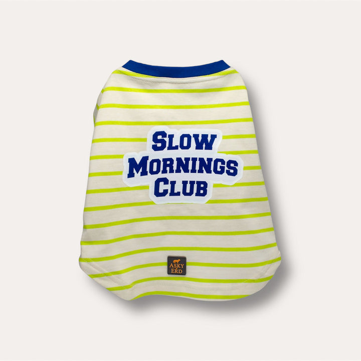 Slow Mornings Club Stripe T-Shirt | Citrus Lime
