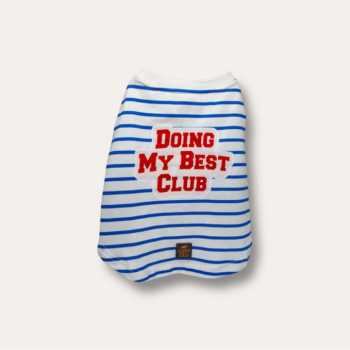 Doing My Best Club Stripe T-Shirt | Riviera Blue