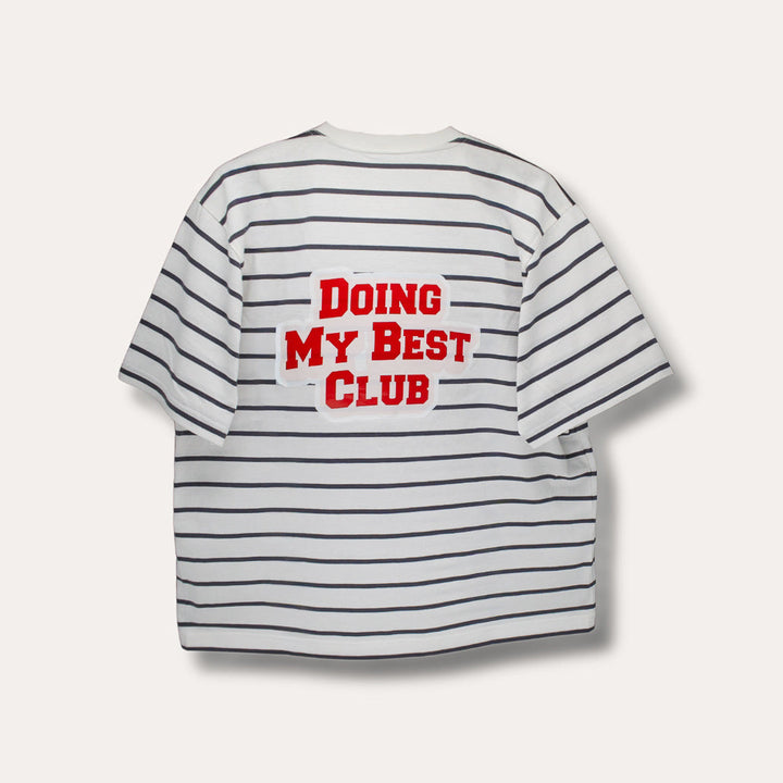 AskyxHuman | Doing My Best Club Stripe T-Shirt | Urban Grey