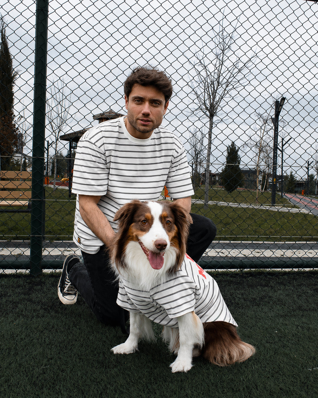 Doing My Best Club Stripe T-Shirt | Urban Grey